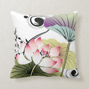 Pretty and Stylish Asian inspired Lotus pillow