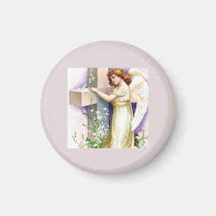 Pretty Angel And Cross Magnet