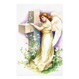 Pretty Angel And Cross Photo Print