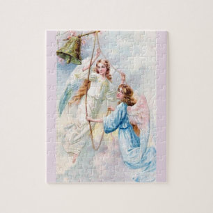 Pretty Angels With Bell Jigsaw Puzzle