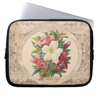 Pretty Antique Flowers Laptop Sleeve
