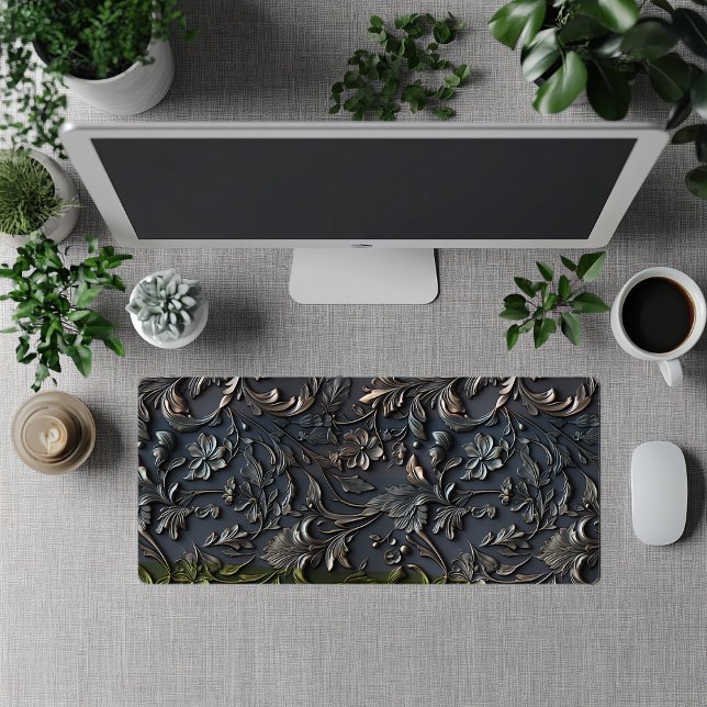 Pretty Antique Steampunk Metal Look Print Desk Mat (Creator Uploaded)