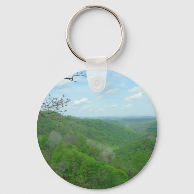 Pretty Appalachian Overlook Key Ring (Front)