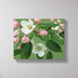 Pretty apple blossom floral simple green Hygge fun Canvas Print