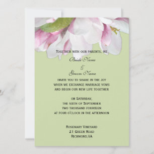 Pretty apple flower wedding invitation