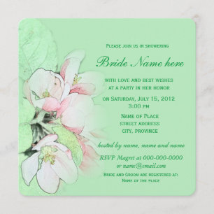Pretty apple flowers bridal showers invitation