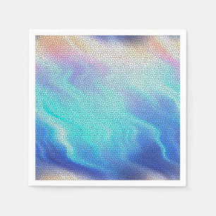 Pretty Aqua Blue Purple Pastel Mosaic Tiles Napkin
