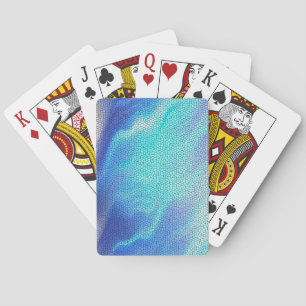 Pretty Aqua Blue Purple Pastel Mosaic Tiles Playing Cards