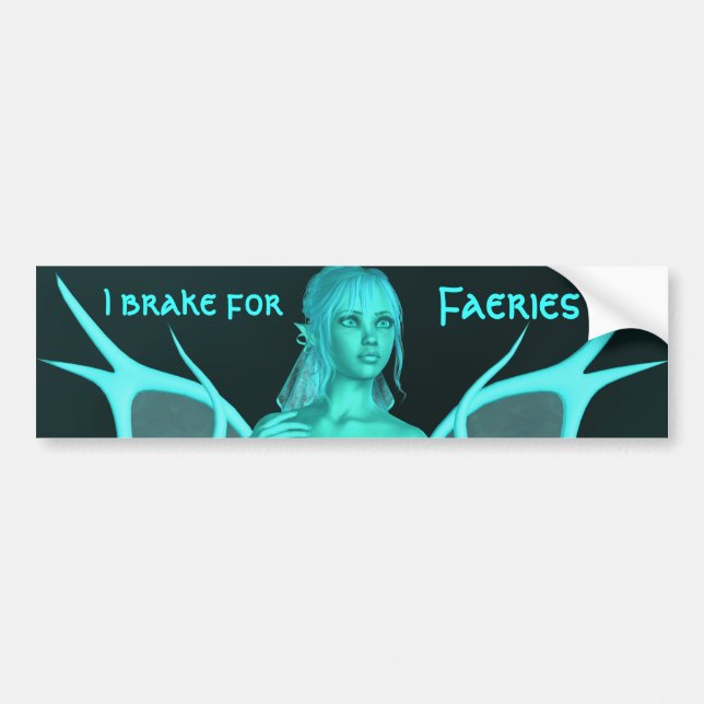 Pretty aqua fairy bumper sticker (Front)