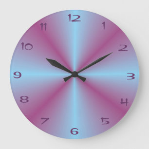 Pretty Aqua Pink Illuminated > Patterned Clock