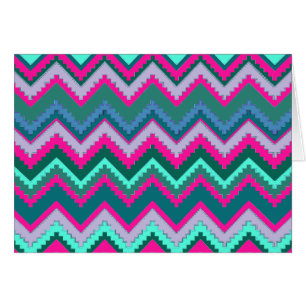 Pretty Aqua Teal Blue Pink Tribal Chevron Zig Zags
