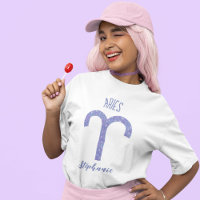 Pretty Aries Astrology Sign Custom Purple Birthday