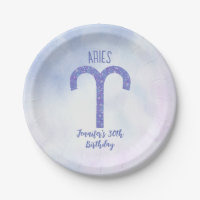 Pretty Aries Purple Astrology Sign Birthday Party