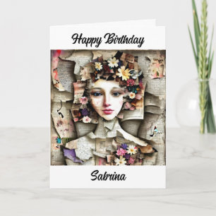 Pretty Art Collage Personalised Birthday Card