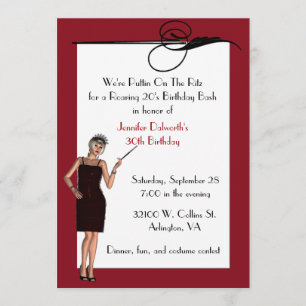 Pretty Art Deco Birthday Party Invitation