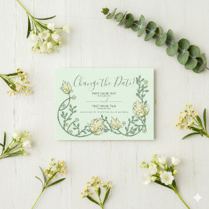 Pretty art nouveau flowers change the date card