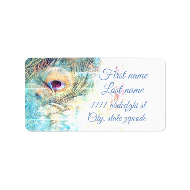 Pretty as a peacock address label (Front)