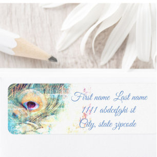 Pretty as a peacock  return address label