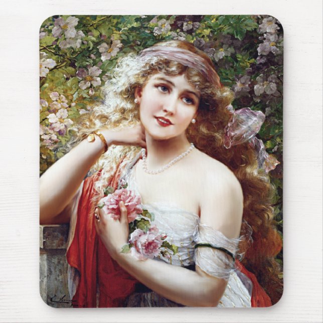 Pretty as a  Rose Mouse Mat (Front)