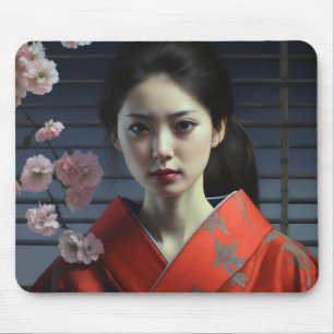 Pretty Asian Girl Mouse Mat