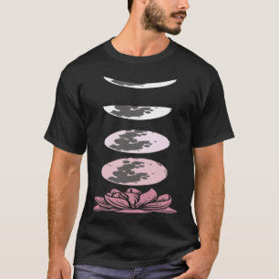 Pretty Attitude Womens Lotus Flower Moon Phases Yo T-Shirt
