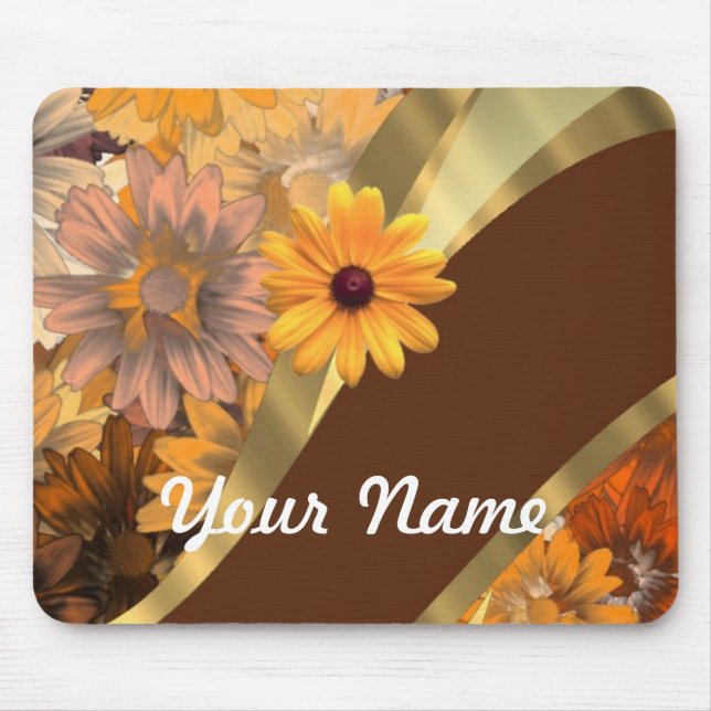 Pretty autumn floral pattern mouse mat (Front)