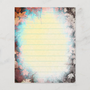 Pretty Autumn Leaves Lined Stationary