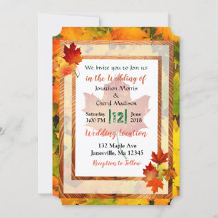 Pretty Autumn Themed Wedding Invitations