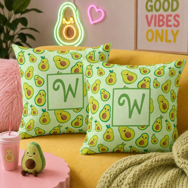 Pretty Avocado Green Throw Pillow (Creator Uploaded)