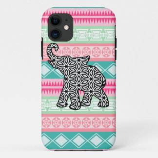 Pretty Aztec Pattern Elephant iPhone Case