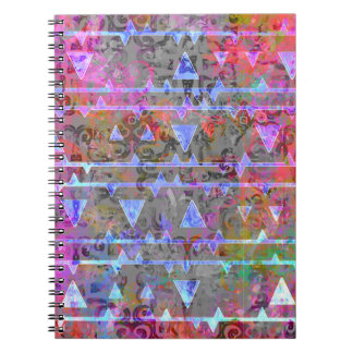 Pretty Aztec Watercolor Triangle Symbol Pattern Notebook