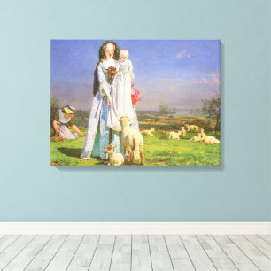 Pretty Baa Lambs by Ford Madox Brown Canvas Print