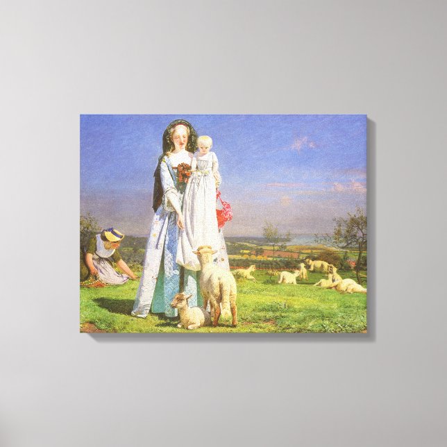 Pretty Baa Lambs by Ford Madox Brown Canvas Print (Front)