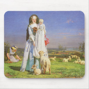 Pretty Baa Lambs by Ford Madox Brown Mouse Mat