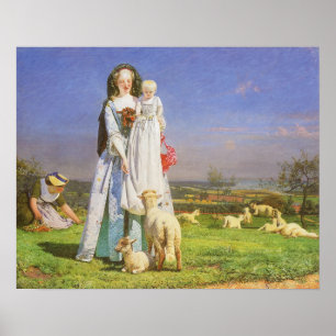 Pretty Baa Lambs by Ford Madox Brown Poster