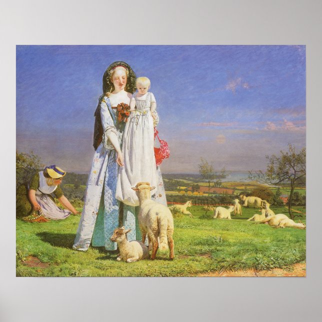 Pretty Baa Lambs by Ford Madox Brown Poster (Front)