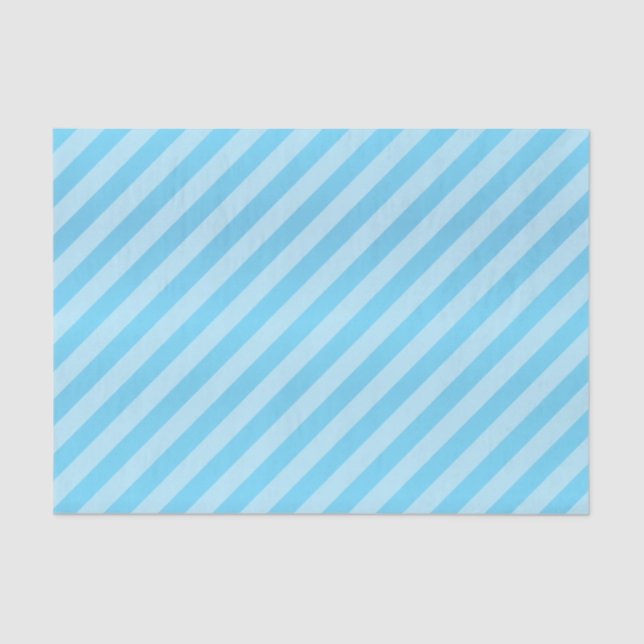 Pretty Baby Blue and Diagonal Stripes Tissue Paper (Front)