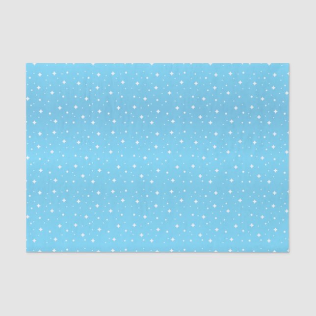 Pretty Baby Blue and White Stars Tissue Paper (Front)