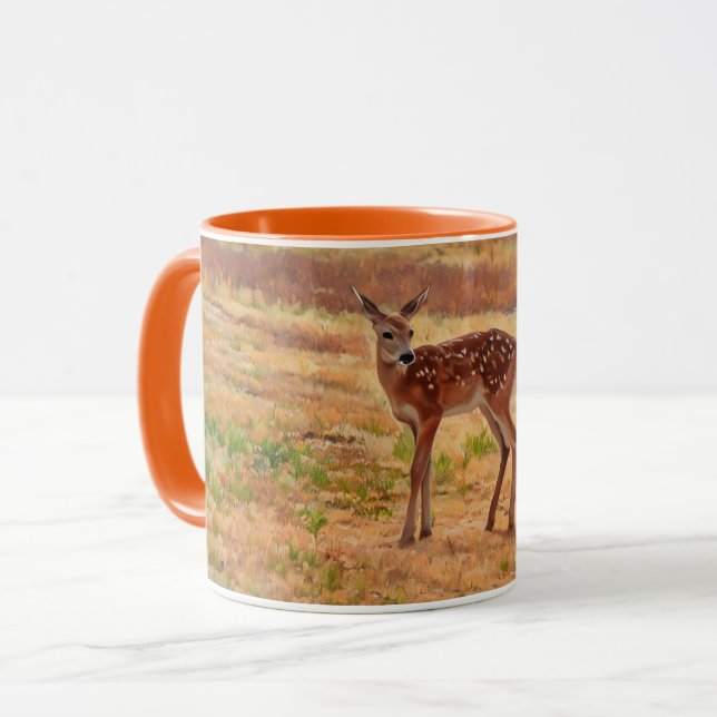 Pretty Baby Deer Fawn Art Mug Cup (Front Left)