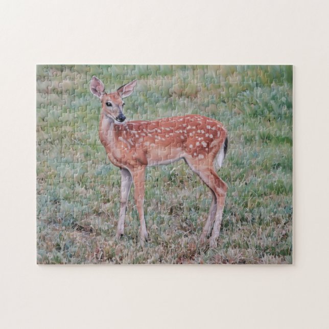 Pretty Baby Deer Fawn Wild Animal Art Puzzle (Horizontal)