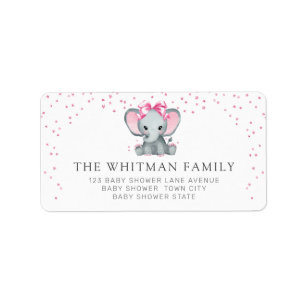 Pretty Baby Elephant Return Address Label
