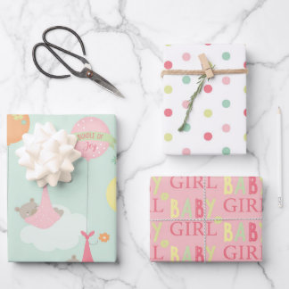 Pretty Baby Girl Baby Shower Mix and Match Wrapping Paper Sheet
