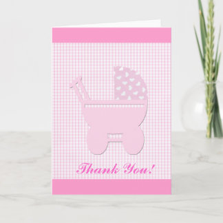 Pretty  Baby Girl Pink Thank You Card