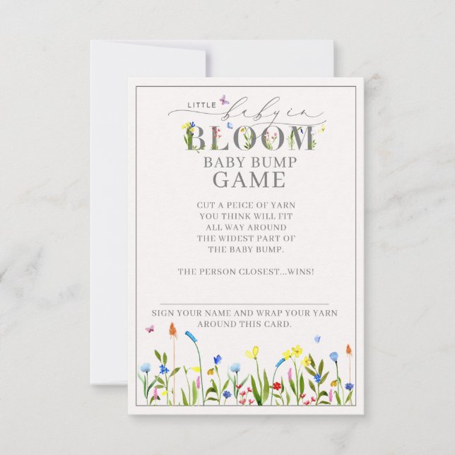 Pretty Baby in Bloom Wildflower Bump Game Invitation (Front)