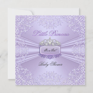 Pretty Baby Shower Girl Princess Tiara Lavender Invitation