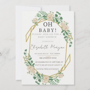 pretty baby shower invitation