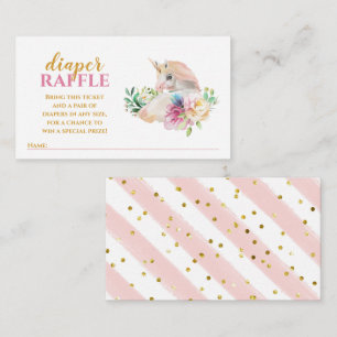 Pretty Baby Unicorn Diaper Raffle Ticket Enclosure