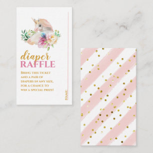 Pretty Baby Unicorn Diaper Raffle Ticket Enclosure Card
