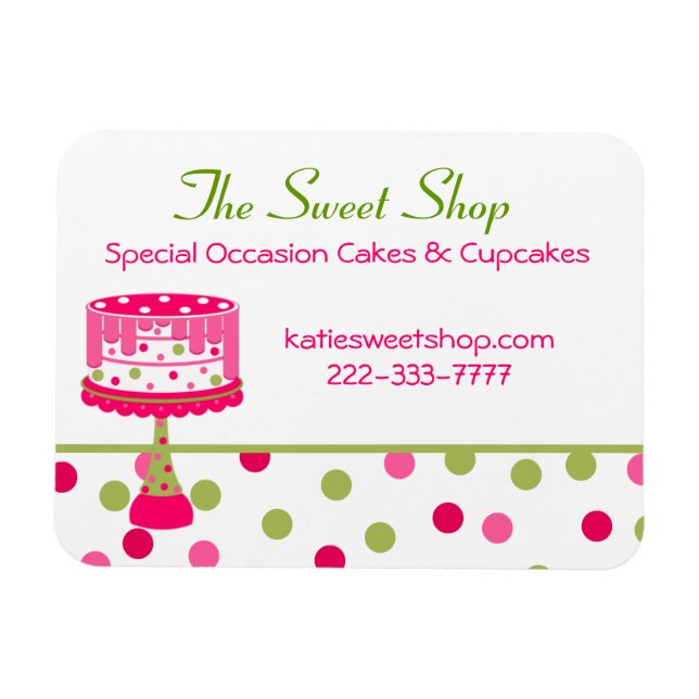 Pretty Bakery Business Card Magnet (Horizontal)