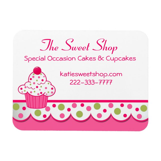 Pretty Bakery Business Card Magnet (Horizontal)